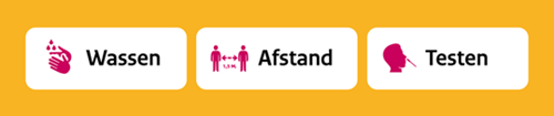 Handen wassen, afstand houden, testen